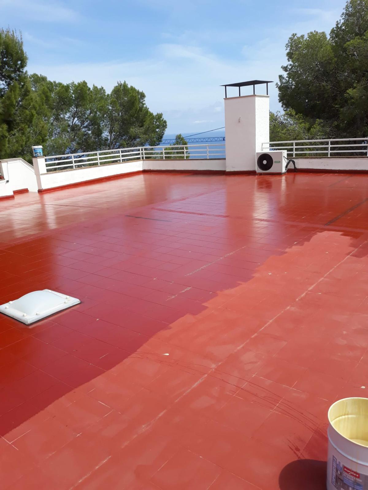 Azotea terminada con impermeabilizante en Elche